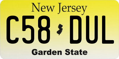 NJ license plate C58DUL