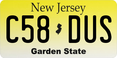 NJ license plate C58DUS