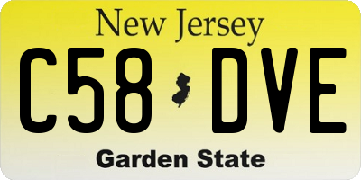NJ license plate C58DVE