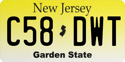 NJ license plate C58DWT