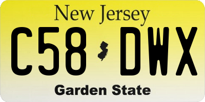 NJ license plate C58DWX