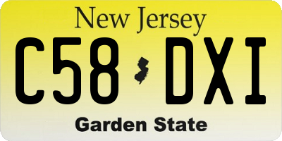 NJ license plate C58DXI