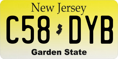 NJ license plate C58DYB