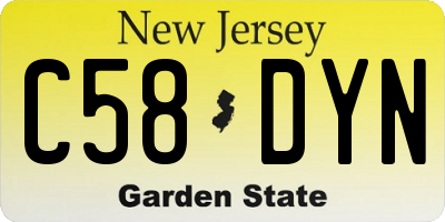 NJ license plate C58DYN