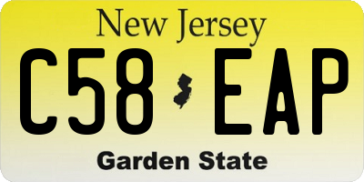 NJ license plate C58EAP