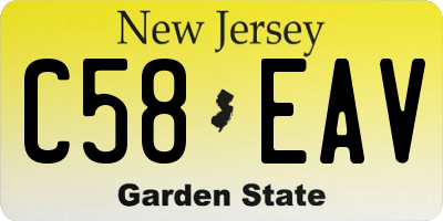 NJ license plate C58EAV