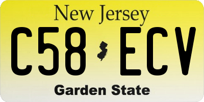 NJ license plate C58ECV