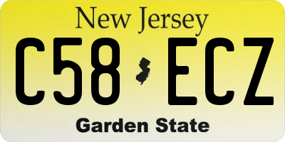 NJ license plate C58ECZ