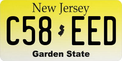 NJ license plate C58EED