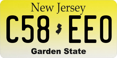 NJ license plate C58EEO