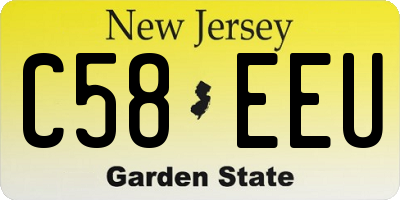NJ license plate C58EEU