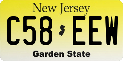 NJ license plate C58EEW