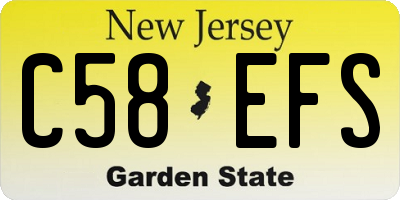 NJ license plate C58EFS