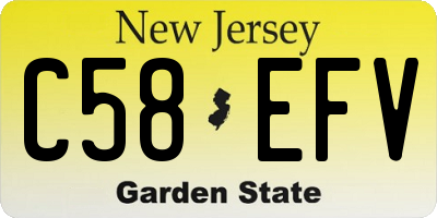 NJ license plate C58EFV