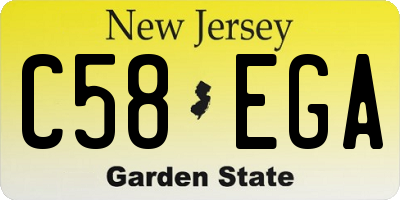 NJ license plate C58EGA