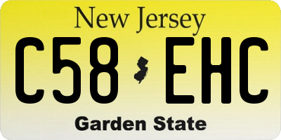 NJ license plate C58EHC