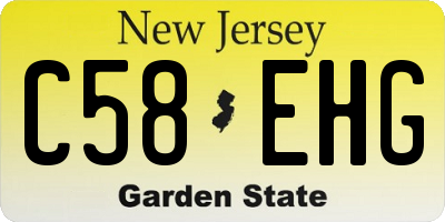 NJ license plate C58EHG
