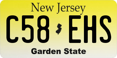 NJ license plate C58EHS