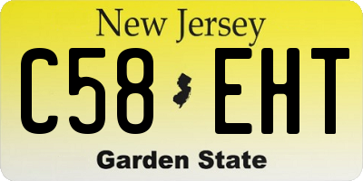 NJ license plate C58EHT