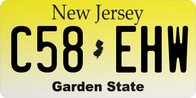 NJ license plate C58EHW
