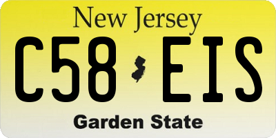 NJ license plate C58EIS