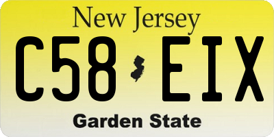 NJ license plate C58EIX