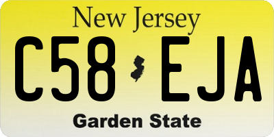 NJ license plate C58EJA