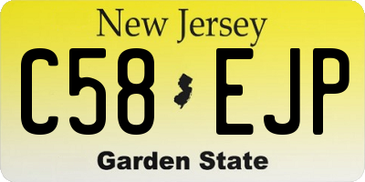 NJ license plate C58EJP