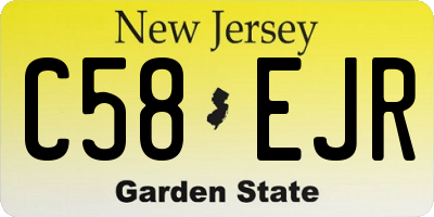 NJ license plate C58EJR