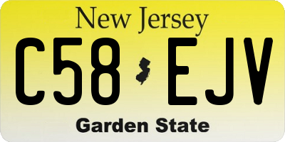 NJ license plate C58EJV