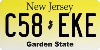 NJ license plate C58EKE