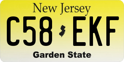 NJ license plate C58EKF