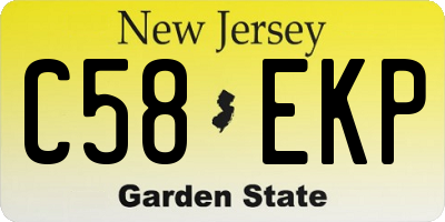 NJ license plate C58EKP