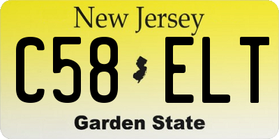 NJ license plate C58ELT