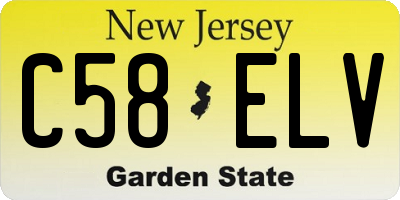 NJ license plate C58ELV