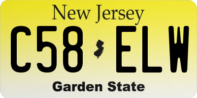 NJ license plate C58ELW
