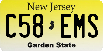 NJ license plate C58EMS