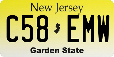 NJ license plate C58EMW