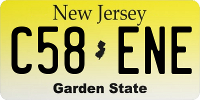 NJ license plate C58ENE