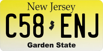 NJ license plate C58ENJ