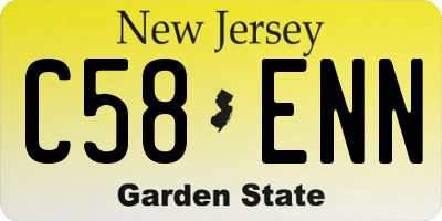 NJ license plate C58ENN