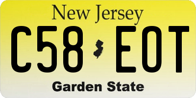 NJ license plate C58EOT