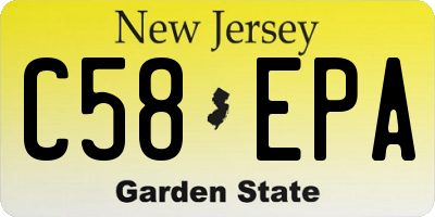 NJ license plate C58EPA