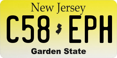 NJ license plate C58EPH