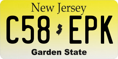 NJ license plate C58EPK