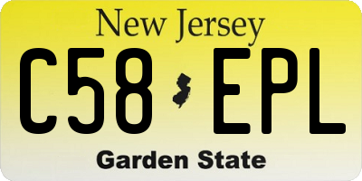 NJ license plate C58EPL