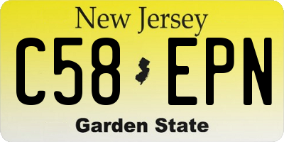 NJ license plate C58EPN