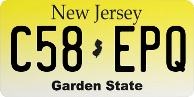 NJ license plate C58EPQ