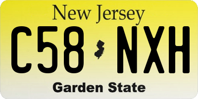 NJ license plate C58NXH