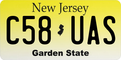 NJ license plate C58UAS